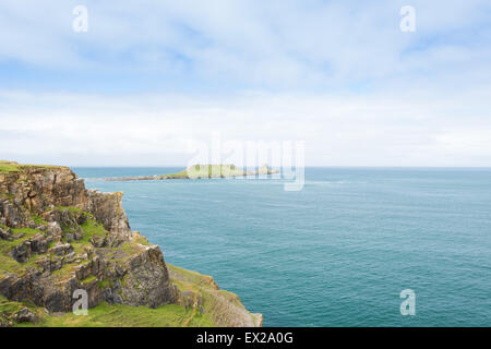 Rhossili Bay Beach auf der Gower-Halbinsel in South Wales. Einer der 10 schönsten Strände der Welt gewählt. Stockfoto