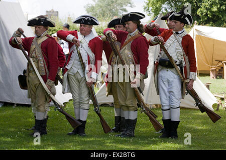 Britische Soldaten aus der Zeit der amerikanischen Unabhängigkeit Stockfoto