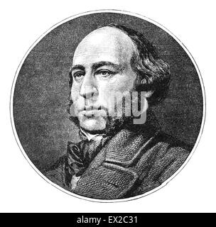 John Ericsson (1803-1889) war ein Schwedisch-US-amerikanischer Erfinder und Maschinenbauingenieur. Kupferstich von Magazin Forr Och Nu, 1876. Stockfoto