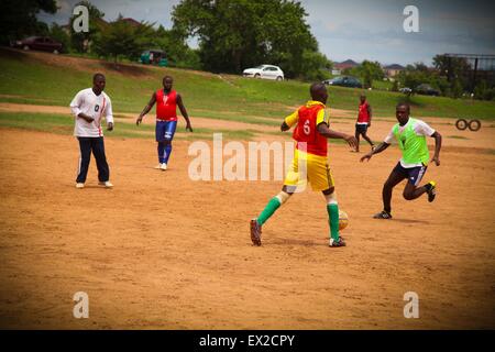 Nigerianische Fußball am See-Ansicht-Gelände im Jabi Quartal. Stockfoto