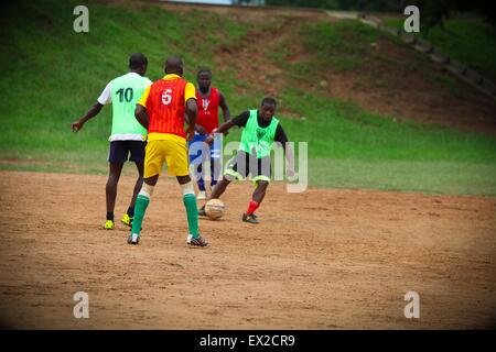 Nigerianische Fußball am See-Ansicht-Gelände im Jabi Quartal. Stockfoto