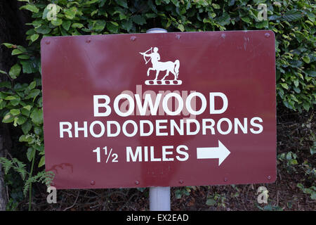 Bowood House Gärten Rhododendren Zeichen Stockfoto