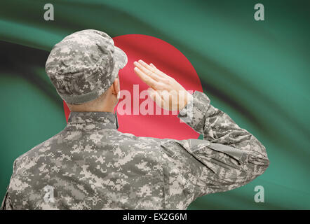 Nationale Streitkräfte mit Flagge auf konzeptionellen Hintergrund Serie - Bangladesch Stockfoto