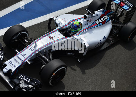 Silverstone im Vereinigten Königreich. 5. Juli 2015. Felipe Massa (BRA) Williams F1 Team, beim Rennen in der britischen F1 Grand Prix, Silverstone im Vereinigten Königreich. Bildnachweis: Kevin Bennett/Alamy Live-Nachrichten Stockfoto