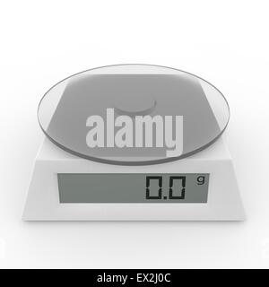 Inklusive elektronische Küchenwaage auf dem isolierten Hintergrund Stockfoto