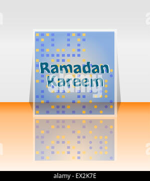 Ramadan Kareem. Zusammensetzung des muslimischen Fastenmonats Schriftzug. Stockfoto
