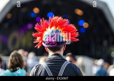 Sussex, England, UK. 5. Juli 2015. Liebe oberste Jazzfestival. Szenen am dritten und letzten Tag der Love Supreme Jazz Festival am Glynde Platz, der vom 3. bis 5. Juli 2015 ausgeführt wird. Das Wetter hat heute nach einem verregneten Start gelöscht. Bildnachweis: Francesca Moore/Alamy Live-Nachrichten Stockfoto