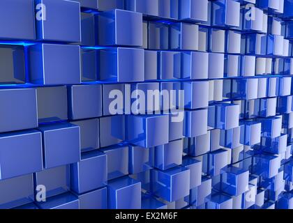 Zusammenfassung Hintergrund. Blaue Würfel auf blauem Hintergrund Stockfoto