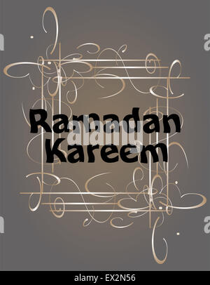 Ramadan Kareem. Zusammensetzung des muslimischen Fastenmonats Schriftzug. Stockfoto