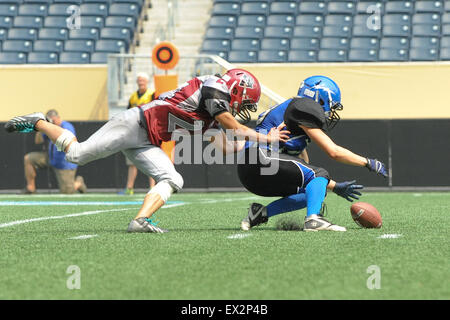 Regina Riot Vs Edmonton Sturm. Endspiel der 2015 Western Damen Canadian Football League Championship Stockfoto