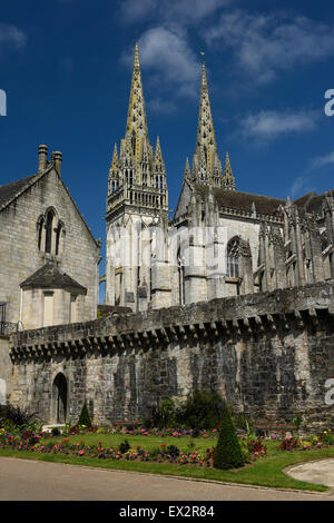 Saint-Corentin Kathedrale, Quimper, Finistère, Bretagne, Frankreich Stockfoto