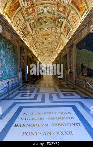 Die Galerie der Landkarten, Galleria Delle Carte Geografiche, ein Karten-Galerie auf der Westseite der Vatikanischen Museen Stockfoto