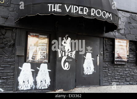 Der Nachtclub Viper Room am Sunset Boulevard, Hollywood, Los Angeles Stockfoto