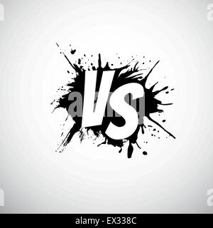 Im Vergleich zu Buchstaben Logo. Weiß V und S auf schwarz Spritzen. Stock Vektor