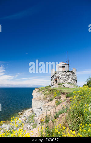 Riuned Aufbau der alten Pakri Leuchtturm am Bruch, Estland Stockfoto