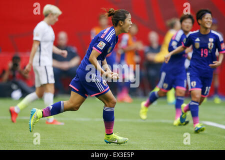 Vancouver, Kanada. 5. Juli 2015. Yuki Ogimi (JPN) Fußball: Yuki Ogimi Japan feiert nach der Wertung des Teams 1. Tor während der FIFA Frauen WM Kanada 2015 Endspiel zwischen den USA und Japan bei BC Place in Vancouver, Kanada. Bildnachweis: Yusuke Nakanishi/AFLO SPORT/Alamy Live-Nachrichten Stockfoto