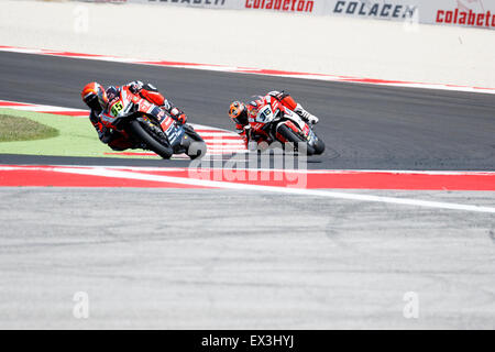 Misano Adriatico, Italien - 21. Juni 2015: Ducati Panigale R BARNI Racing Team, angetrieben von MERCADO Leandro Stockfoto