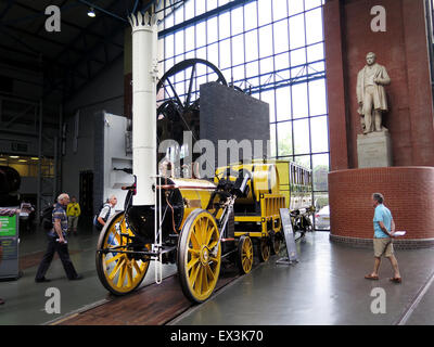 Stephensons Rocket im National Railway Museum, York, UK Stockfoto