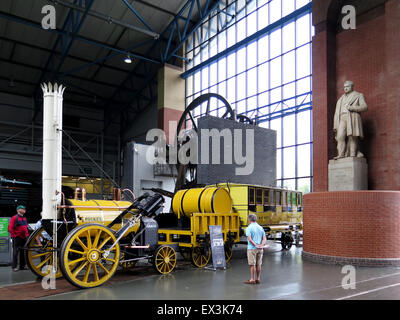 Stephensons Rocket im National Railway Museum, York, UK Stockfoto