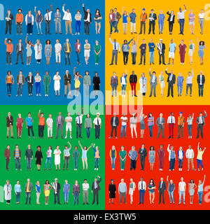 Jobs Menschen Vielfalt Arbeitskonzept multiethnische Gruppe Stockfoto
