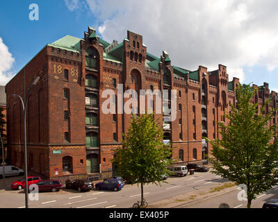 Sandtorkai Ecke Kehrwiedersteg, Speicherstadt Museum, Hamburg, Deutschland, UNESCO-Weltkulturerbe Stockfoto