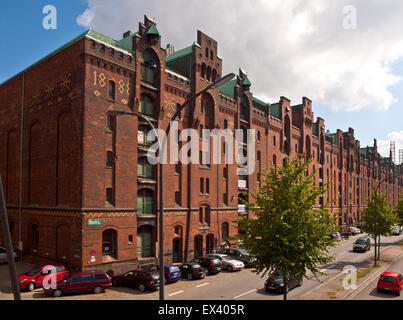 Sandtorkai Ecke Kehrwiedersteg, Speicherstadt Museum, Hamburg, Deutschland, UNESCO-Weltkulturerbe Stockfoto