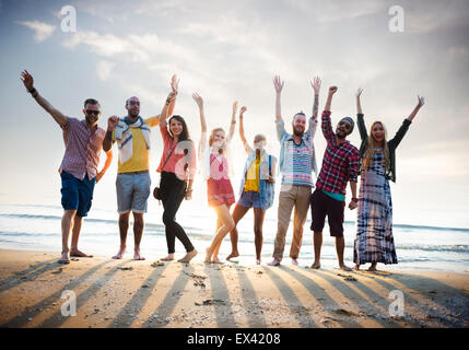 Freundschaft Freedom Beach Sommerurlaub Konzept Stockfoto