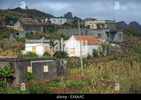 Ländliches Dorf auf der Insel São Nicolau, Kap Verde / Cabo Verde, Westafrika Stockfoto