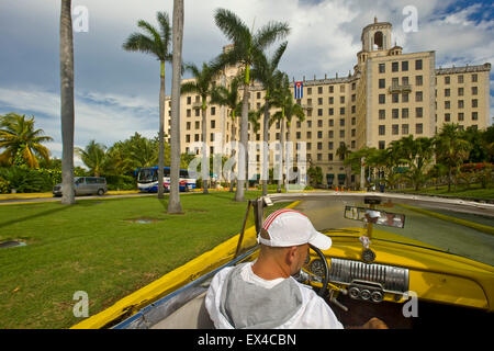 Horizontale Sicht auf das Hotel Nacional de Cuba in Havanna, Kuba. Stockfoto