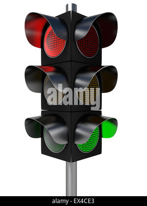 3D-Rendering des Verkehrs Leuchten / Semaphor Stockfoto
