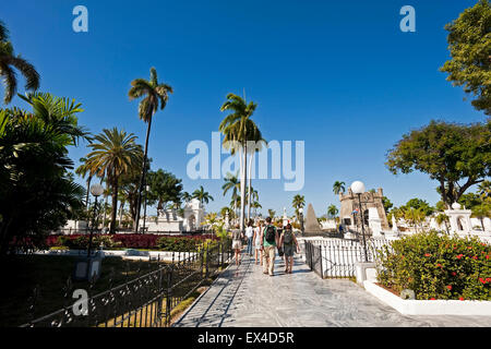 Horizontale Ansicht der Friedhof Santa Ifigenia in Santiago De Cuba, Kuba. Stockfoto