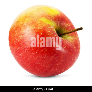 roter Apfel auf dem weißen Hintergrund isoliert. Stockfoto
