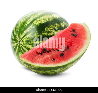 frische saftige Wassermelone auf dem weißen Hintergrund. Stockfoto