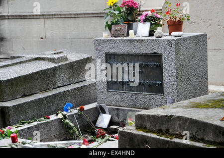 Friedhof Pere Lachaise Grabstätte James Morisson (Sänger The Doors) Paris Ile de France Frankreich Europa Stockfoto