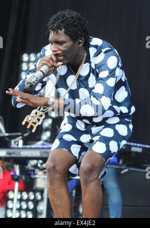 London, UK. 5. Juli 2015. Wretch 32 führt bei Wireless Festival Tag drei im Finsbury Park, London, England am 5. Juli 2015 Foto: Credit: KEITH MAYHEW/Alamy Live News Stockfoto