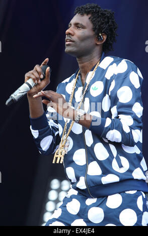 London, UK. 5. Juli 2015. Wretch 32 führt bei Wireless Festival Tag drei im Finsbury Park, London, England am 5. Juli 2015 Foto: Credit: KEITH MAYHEW/Alamy Live News Stockfoto