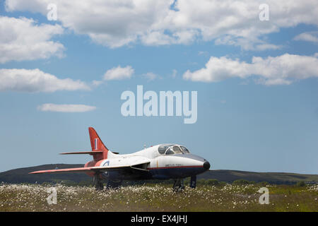 Hawker Hunter, Seriennummer XL612, Swansea Flughafen.  Zunächst flog 1958. Stockfoto