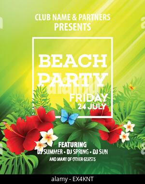 Sommer Strand Party Vector Flyer Vorlage Stock Vektor