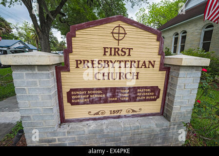 Erste Presbyterian Church of High Springs, Florida 1897 gegründet. Stockfoto