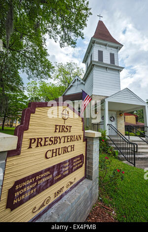 Erste Presbyterian Church of High Springs, Florida 1897 gegründet. Stockfoto