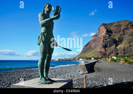 Hautacuperche Statue am Strand von Valle Gran Rey. Insel La Gomera, Kanarische Inseln, Spanien Stockfoto