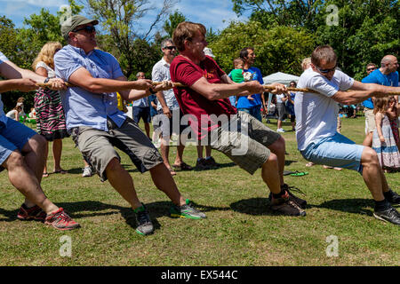 Tauziehen, Kingston Dorffest, Kingston, Sussex, UK Stockfoto