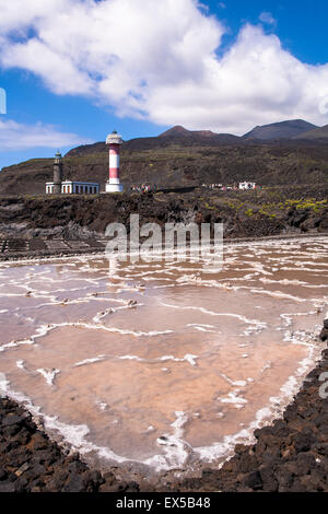 ESP, Spanien, Kanarische Inseln, Insel La Palma, die Salinen von El Faro in der Nähe von Fuencaliente an der Südspitze der Insel, o Stockfoto