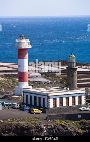 ESP, Spanien, Kanarische Inseln, Insel La Palma, der alten und neuen Leuchtturm El Faro in der Nähe von Fuencaliente an der Südspitze Stockfoto