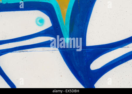 Detail einer Graffiti-Wand. Interessante Muster entstehen. Stockfoto