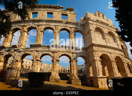 Pula, Istrien, Kroatien.  Das römische Amphitheater. Stockfoto