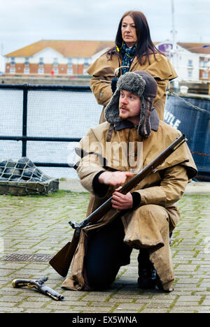 Historischen Kai Hartlepool, Hartlepool Europa, England. Show-Programm. Stockfoto