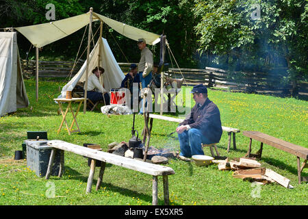 American Civil War Reenactment an der Ulster American Folk Park Stockfoto