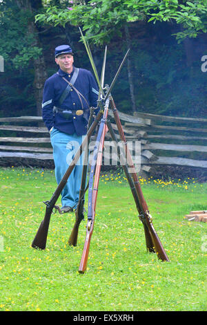 American Civil War Reenactment an der Ulster American Folk Park Stockfoto