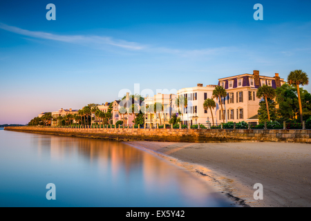 Charleston, South Carolina, USA die historischen Häuser auf der Batterie. Stockfoto